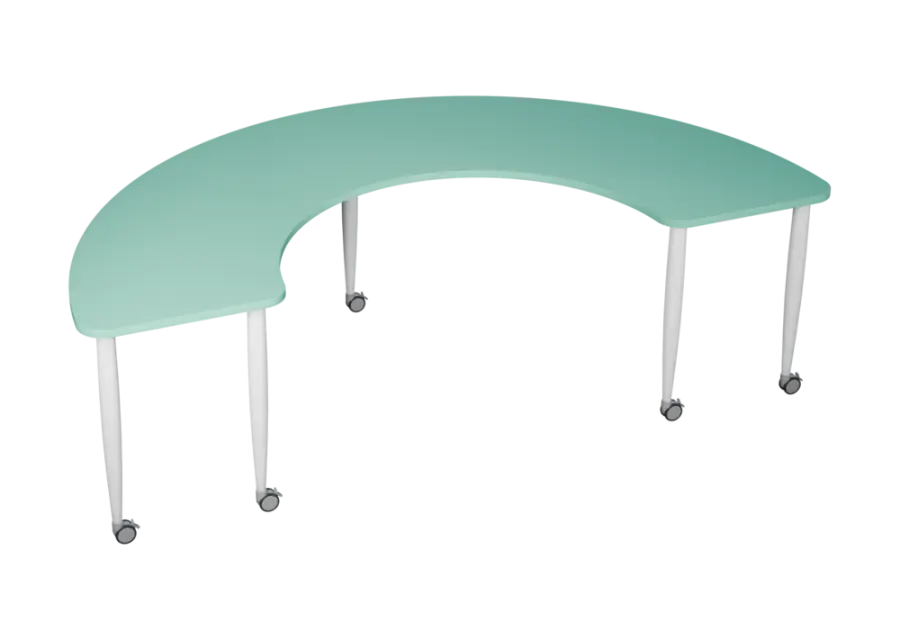 PLAYFORM 227 K modulární hravé stoly, mobilní, výška 750 mm, kovová podnož bílá, deska 25 mm, sněžně